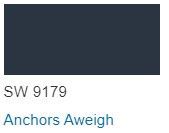 Sherwin William color paint chip Anchors Aweigh SW 9179