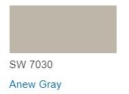 Sherwin Williams color paint chip Anew Gray SW 7030