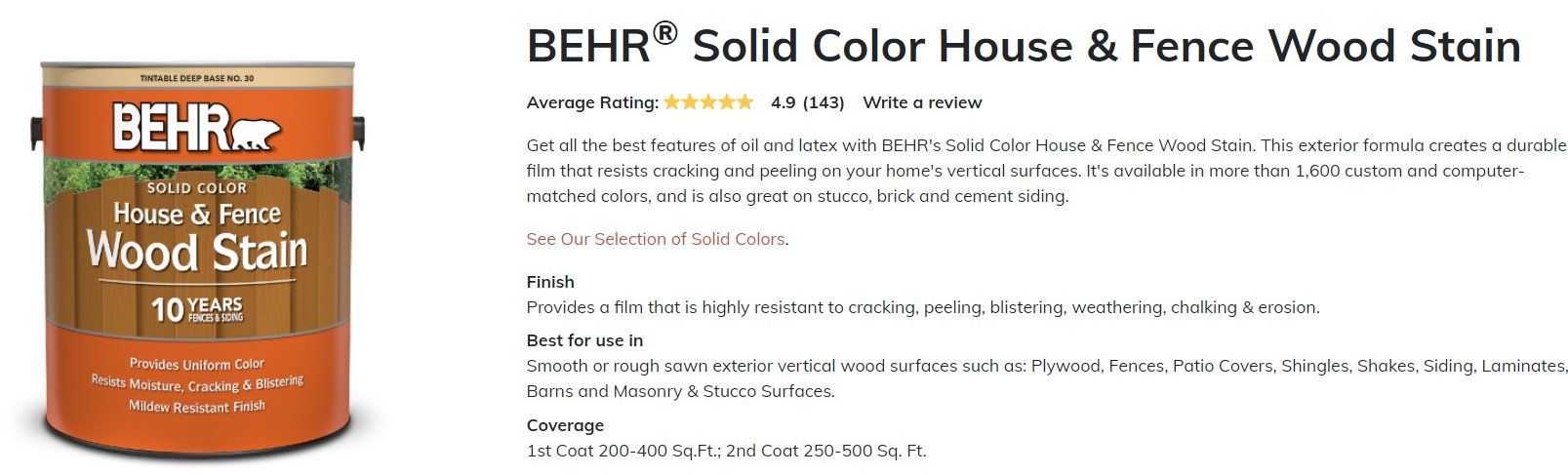 BEHR House & Fence Stain