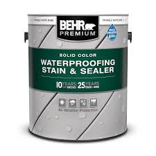 Can of Behr Premium Waterproof Stain and Sealer