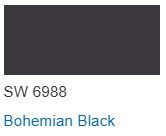 Sherwin Williams color chip Bohemian Black SW 6988