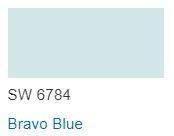 Sherwin Williams color paint chip Bravo Blue SW 6784