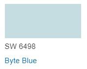 Sherwin Williams color paint chip Byte Blue SW 6498