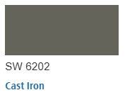Sherwin Williams color paint chip Cast Iron SW 6202