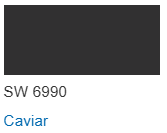 Sherwin Williams color paint chip Caviar SW 6990