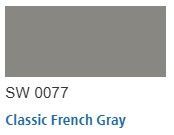 Sherwin Williams color chip Classic French Gray SW 0077
