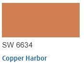 Sherwin Williams color chip Copper Harbor SW 6634