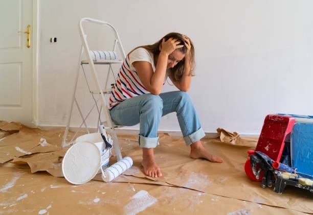 Home Pros Painting frustrated homeowner DIY painting