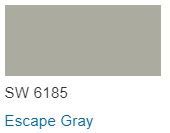 Sherwin Williams color paint chip Escape Gray SW 6185