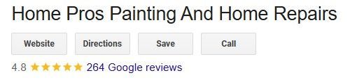 4.8 google star rating for home pros painting