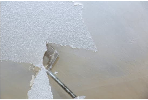 example of new knockdown texture on ceiling