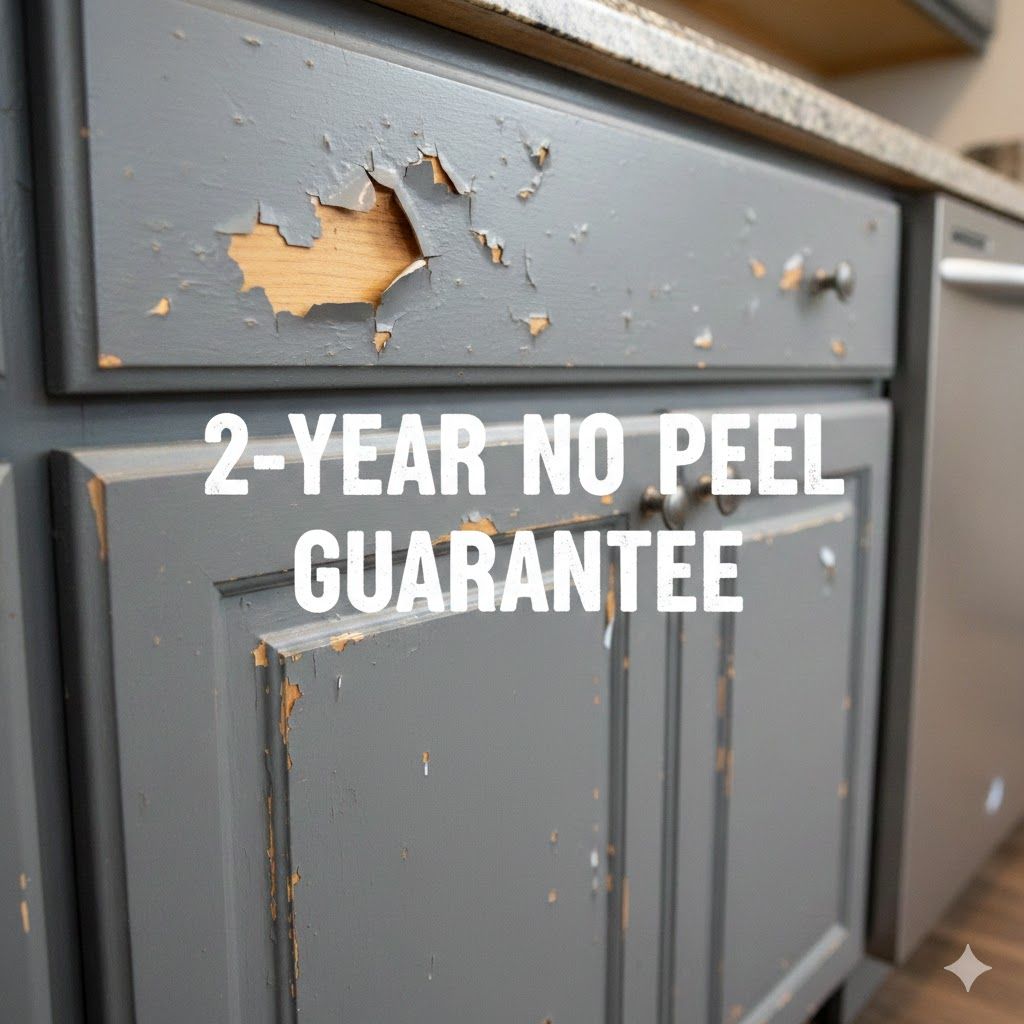 2 year warranty logo for kitchen cabinet painting