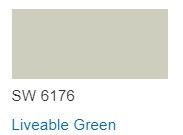 Sherwin Williams Color Chip Color Livable Green SW 6176