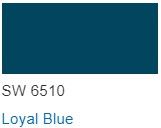 Sherwin Williams Color Chip Color Loyal Blue SW 6510