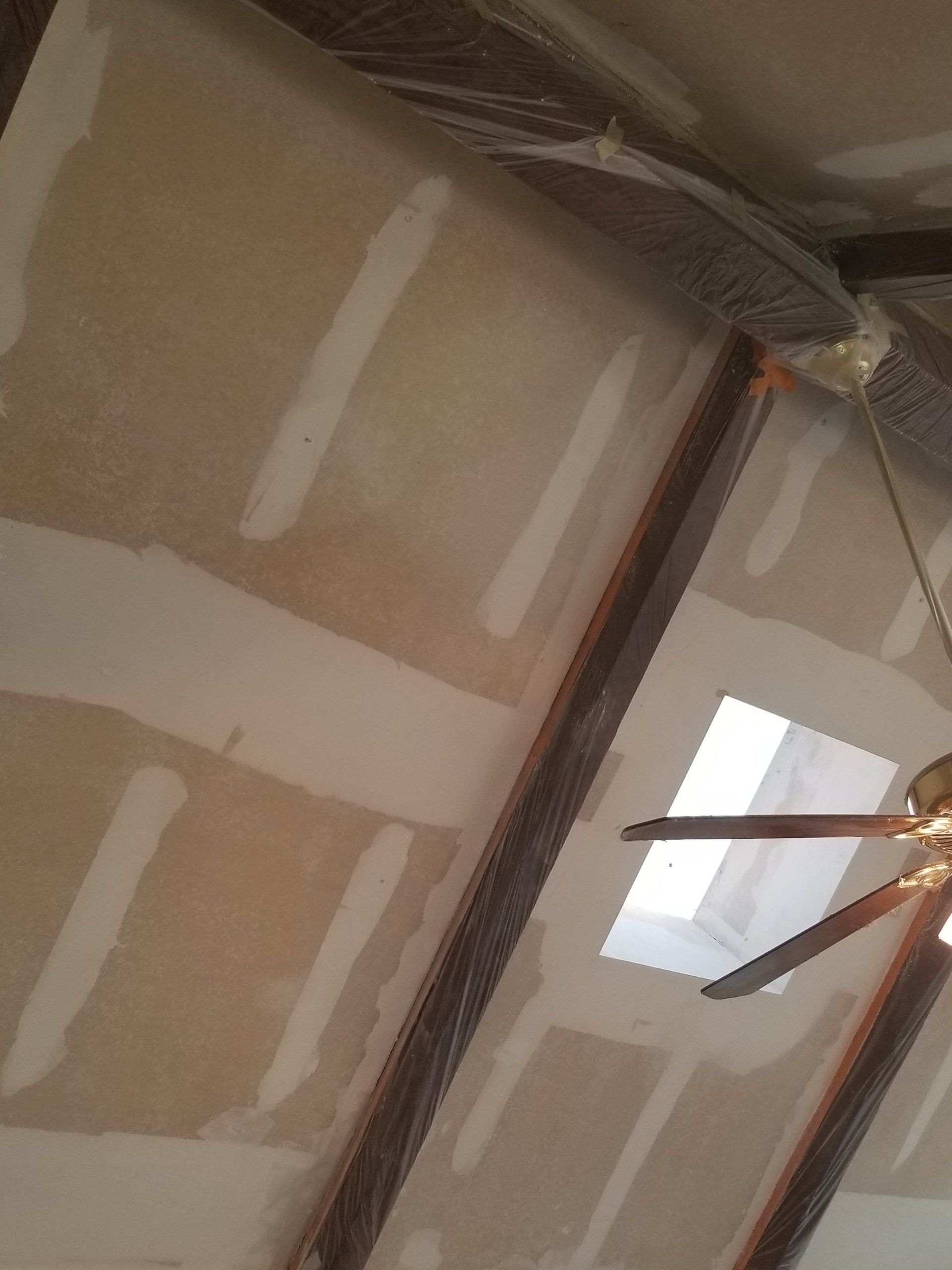Popcorn ceiling removal in progress Kansas City, MO.