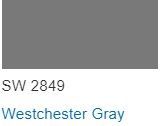 paint chip Sherwin Williams Westchester Gray SW2849