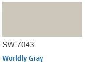 Sherwin Williams color Worldly Gray SW 7043