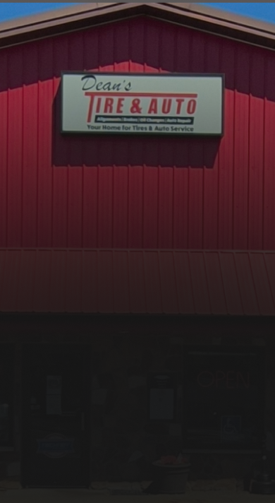 Red building with a sign reading 
