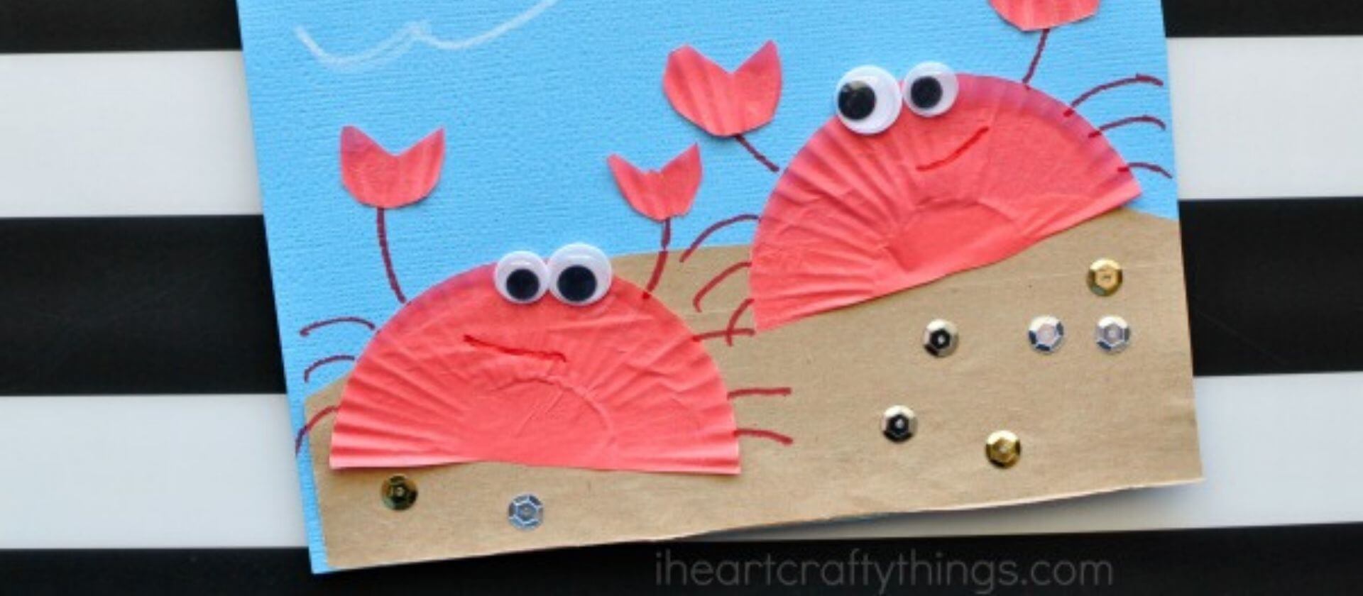 crab craft with cupcake liners