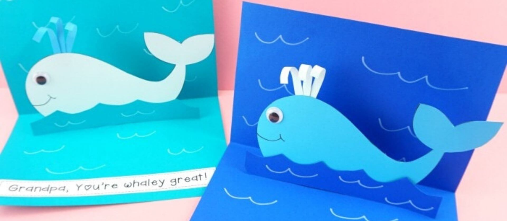 pop up whale father's day card craft