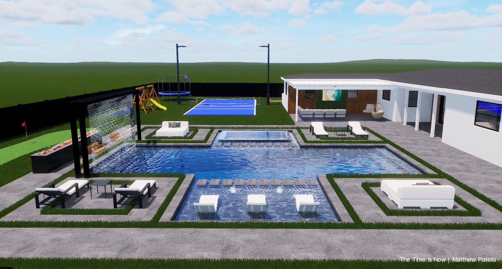 custom pool build in South Florida backyard designed by The Time Is Now Design and Build