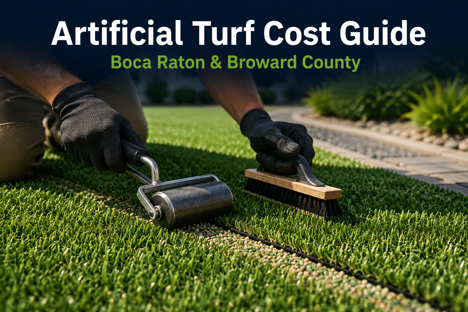 Artificial turf installation in progress showing cost guide