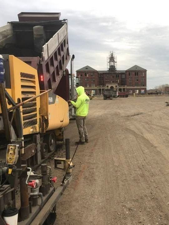 Asphalt Paving with Heavy Machinery