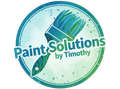 Logo for "Paint Solutions by Timothy" featuring a paintbrush inside a blue-green circle.