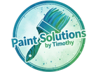 Logo for "Paint Solutions by Timothy" featuring a paintbrush inside a blue-green circle.