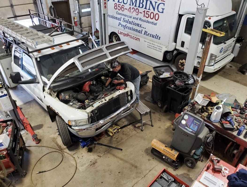 Truck Engine Repair Inside Service Bay | JK Auto And Truck Repair