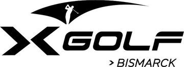 a black and white logo for x golf bismarck
