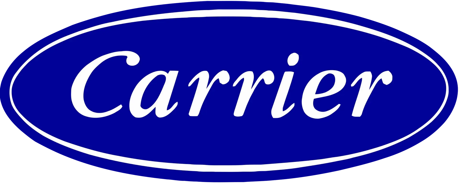 Carrier logo in white text on a blue oval with a white outline.