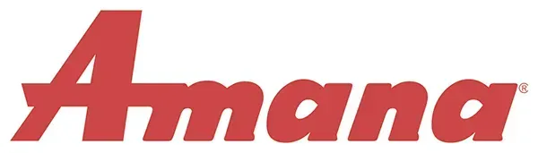The Amana logo in red text on a white background.