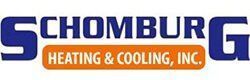 Logo for Schomburg Heating & Cooling, Inc. Blue text, orange rectangle.