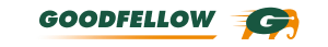 Logo Goodfellow : texte vert et icône d'éléphant avec des accents orange.