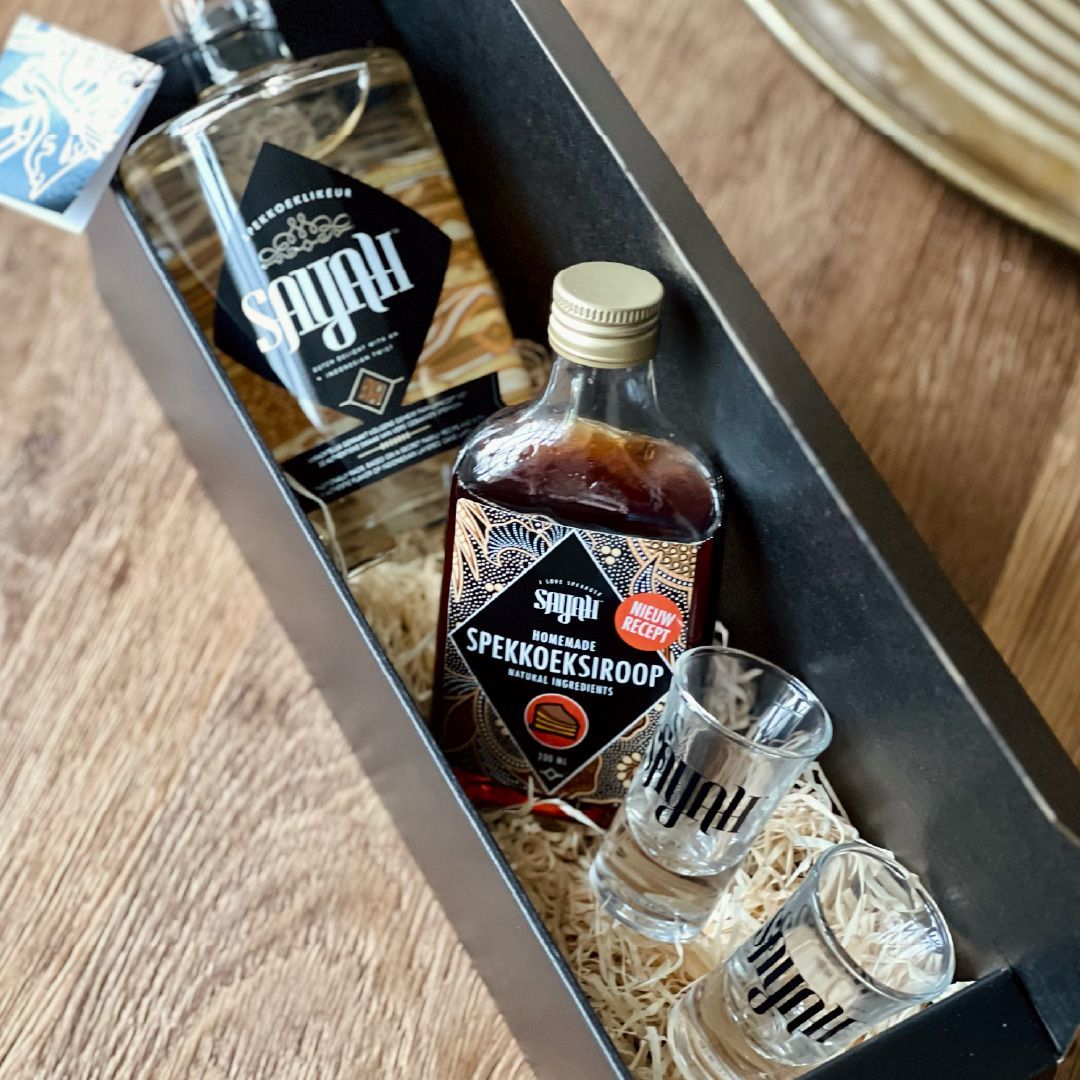 SAYAH Spekkoeklikeur kerstcadeau set 2025