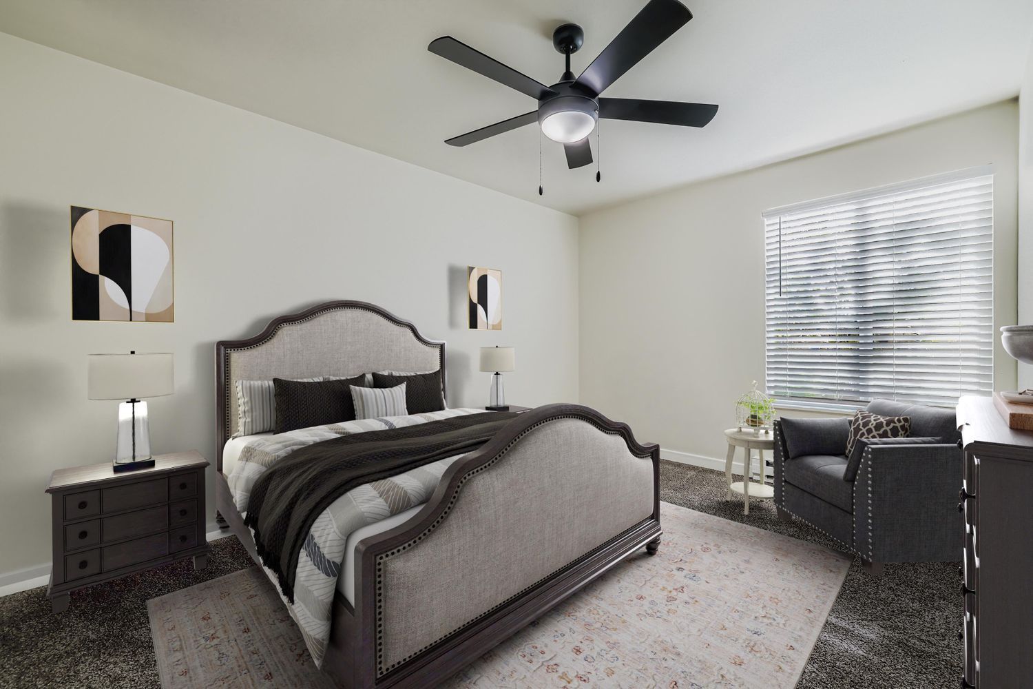 Photo of a large bedroom with a large bed and still plenty of walking space