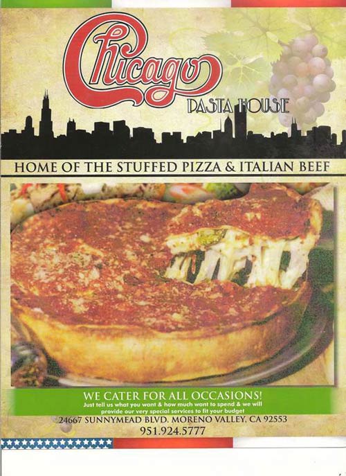 Italian Food Moreno Valley, CA Chicago Pasta House