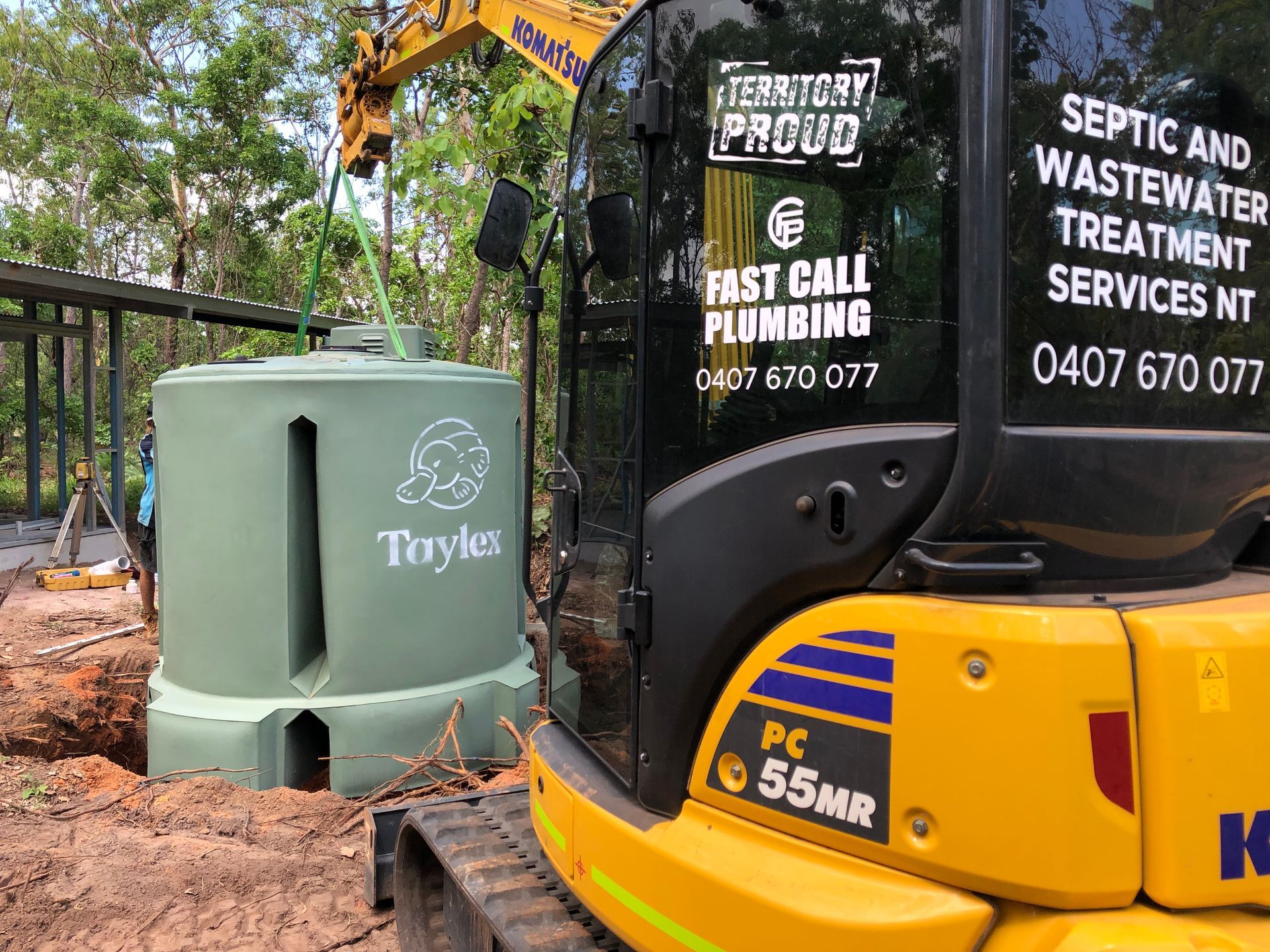 Lowering the tank underground - Fast Call Plumbing & Pumping Darwin NT