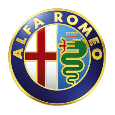 a blue and gold alfa romeo logo with a cross and a snake  - Eugene, OR - Vintage Underground
