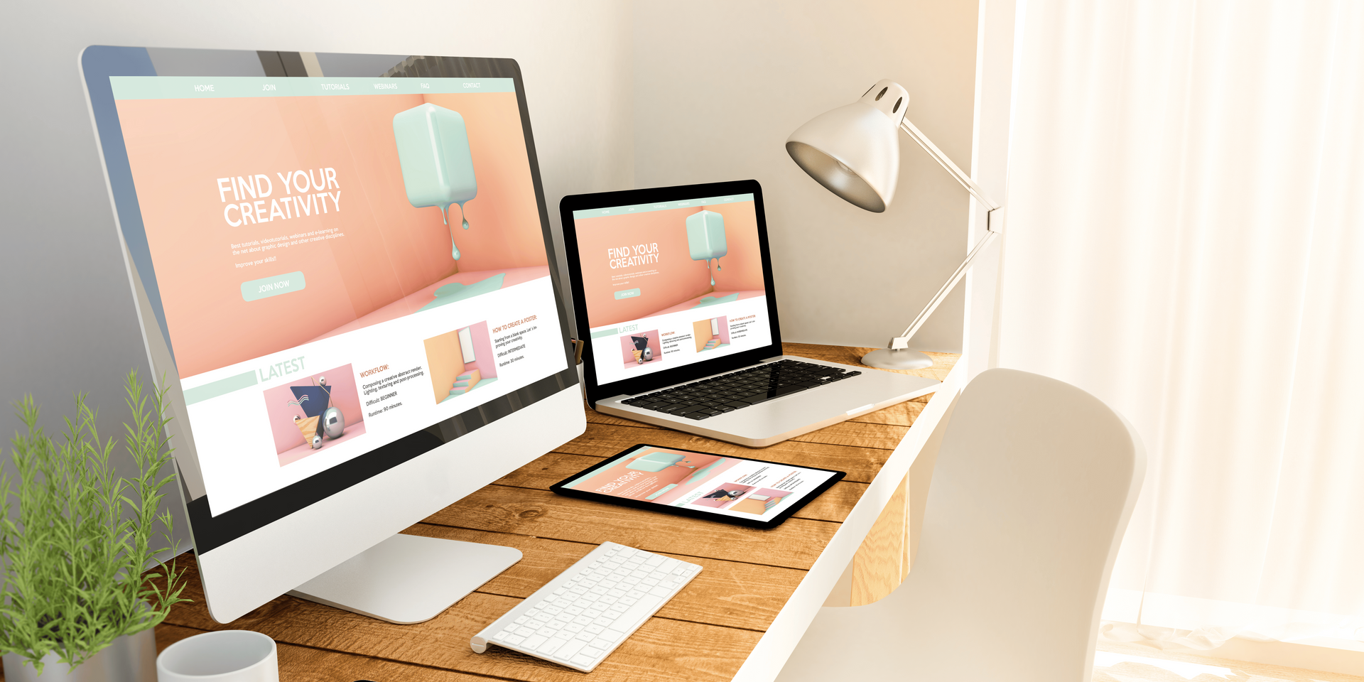 website showing on desktop mobile laptop and tablet