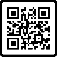 Un código qr en blanco y negro en un cuadrado sobre un fondo blanco.