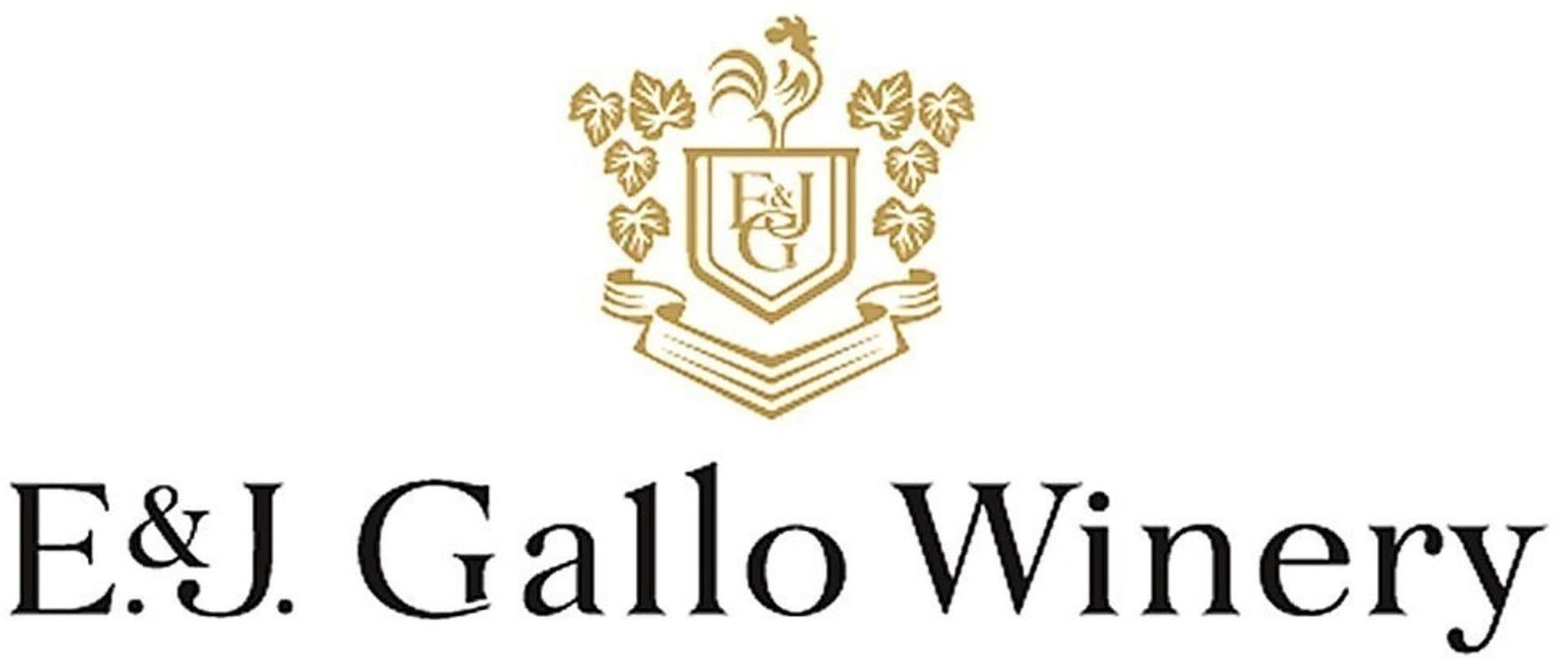 A logo for e & j gallo winery with a coat of arms on a white background.