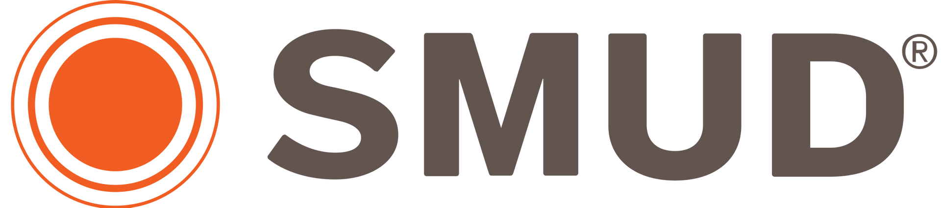 A close up of the smud logo on a white background