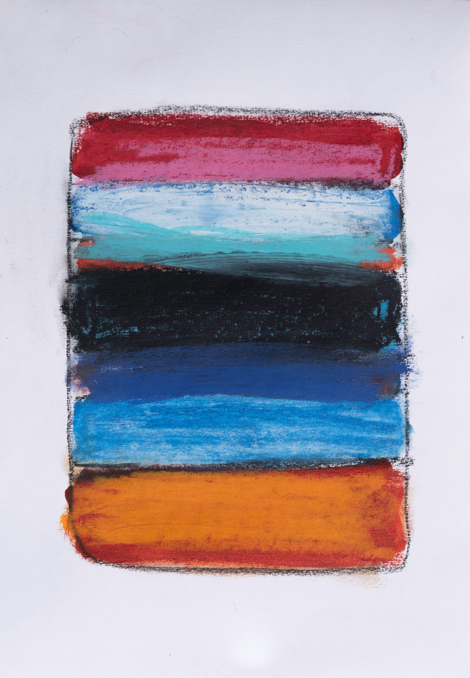 Arbeit auf Papier des Künstlers Walter Mack zum Thema Abstraktionen durch Stripes