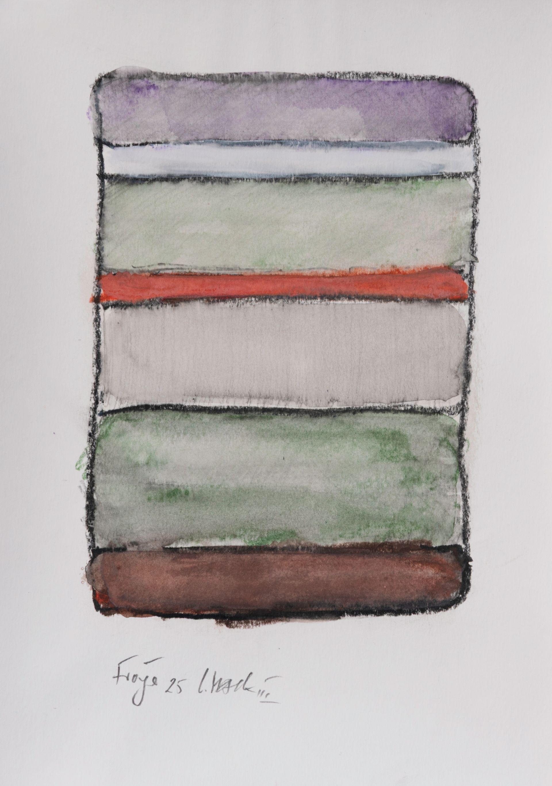 Arbeit auf Papier des Künstlers Walter Mack zum Thema Abstraktionen durch Stripes