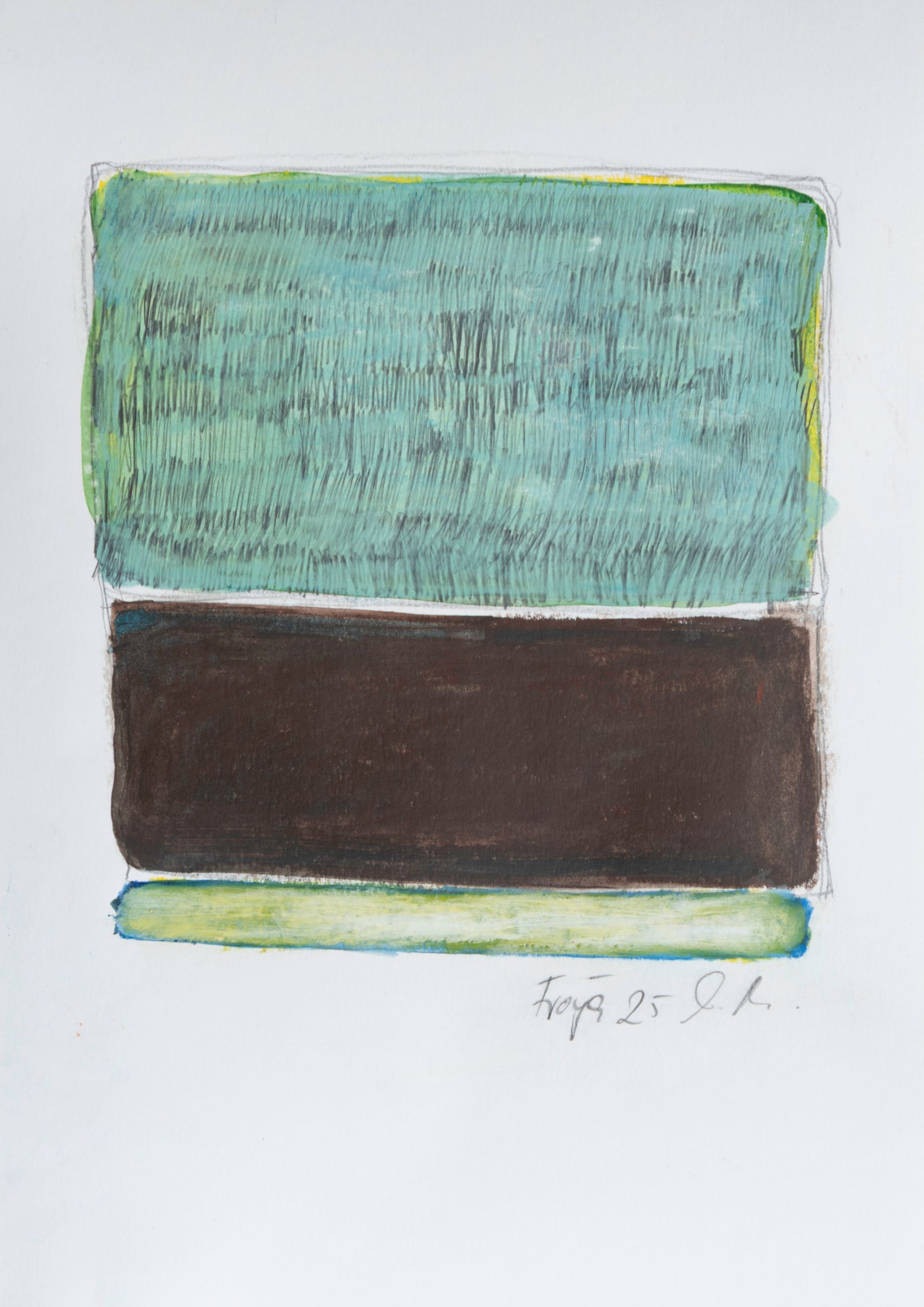 Arbeit auf Papier des Künstlers Walter Mack zum Thema Abstraktionen durch Stripes