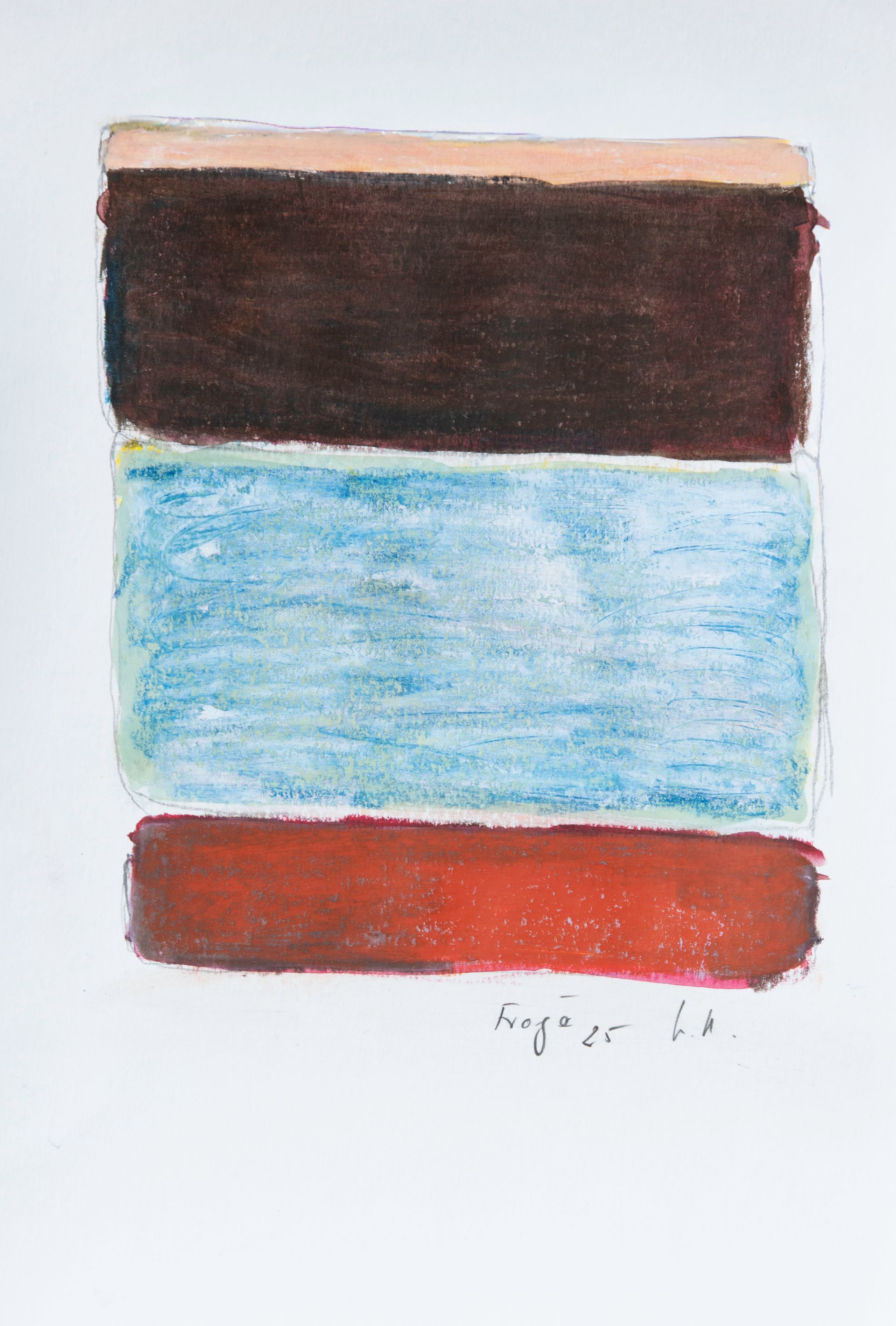 Arbeit auf Papier des Künstlers Walter Mack zum Thema Abstraktionen durch Stripes