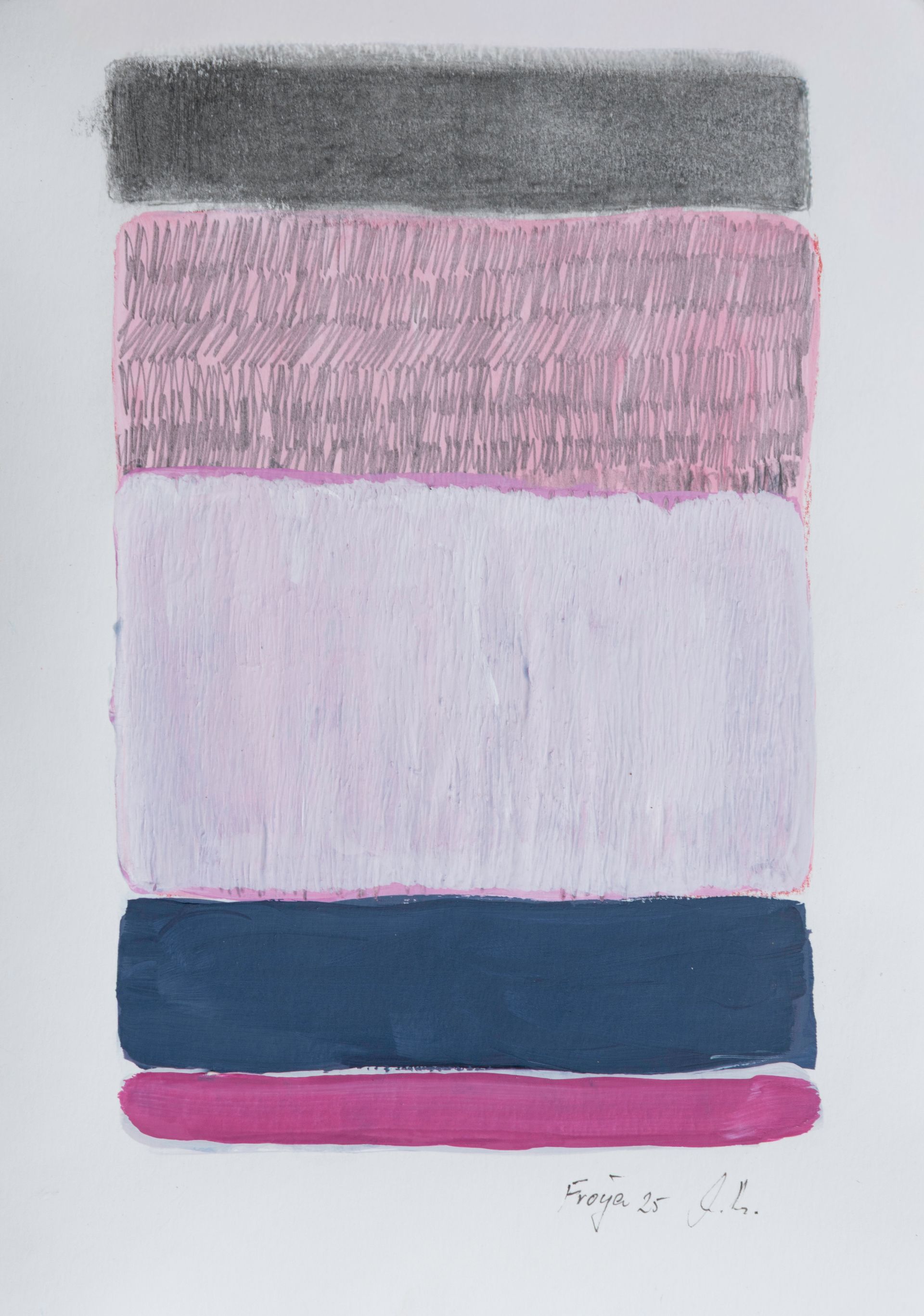 Arbeit auf Papier des Künstlers Walter Mack zum Thema Abstraktionen durch Stripes
