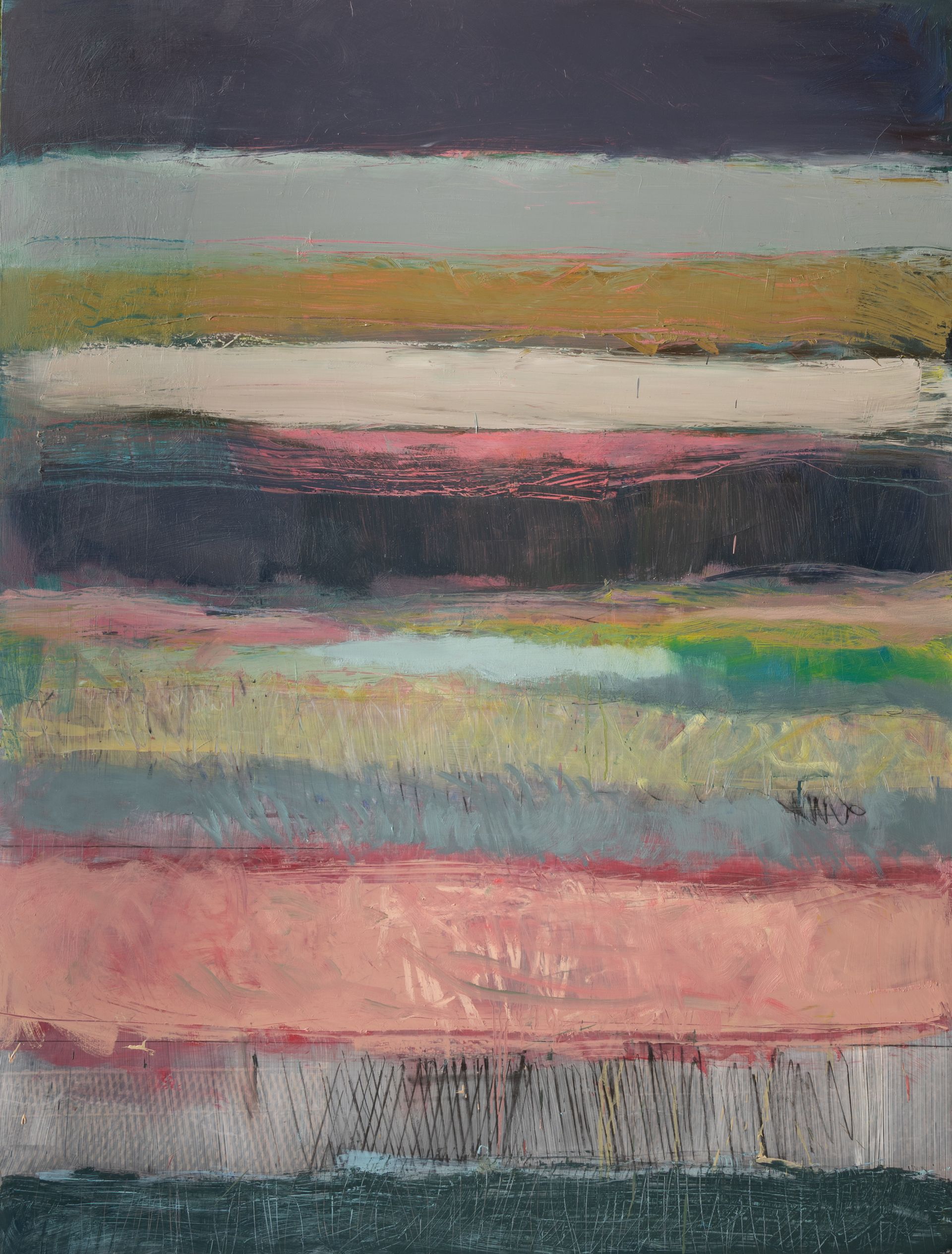 Arbeit auf Papier des Künstlers Walter Mack zum Thema Abstraktionen durch Stripes